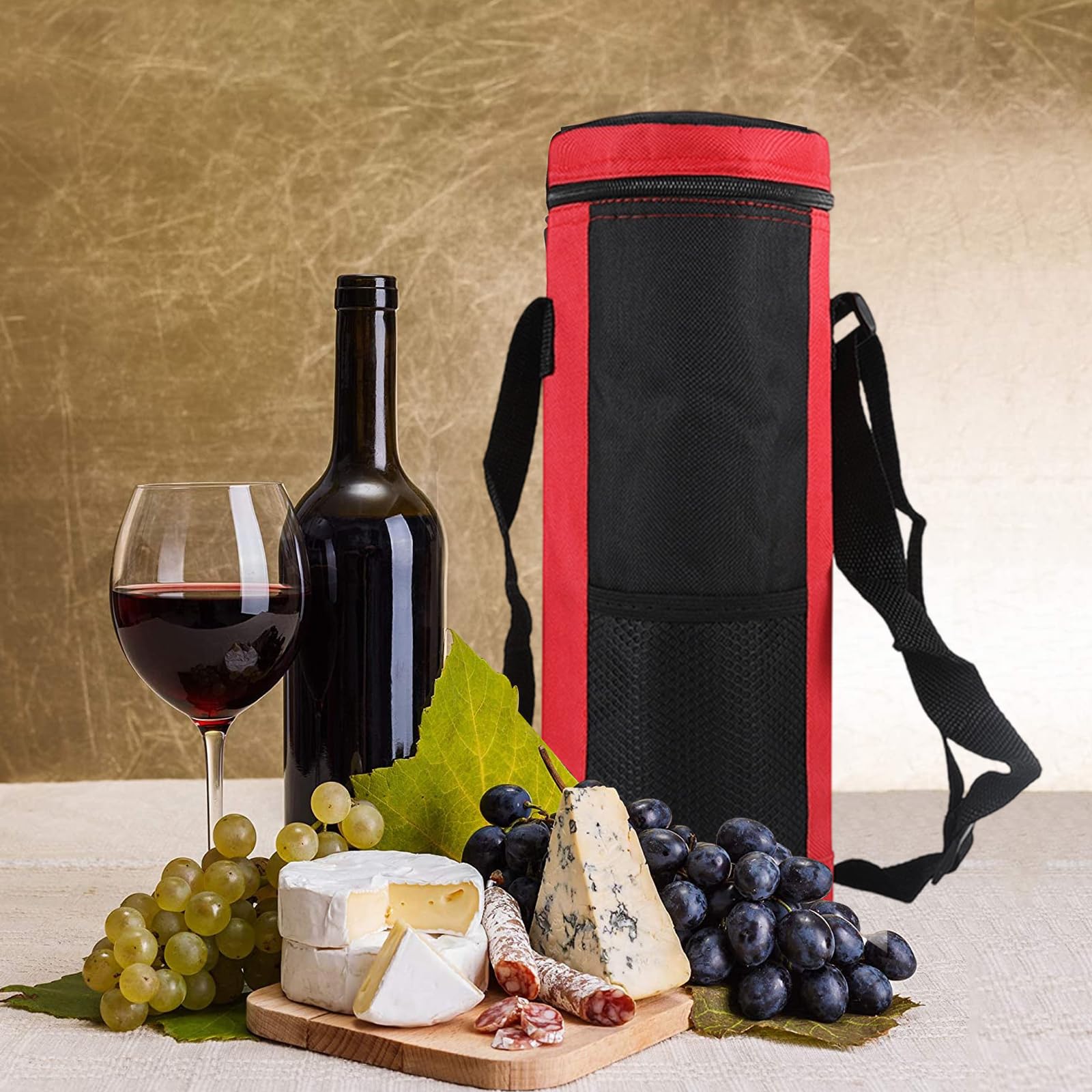 2PCS Borsa per Bottiglia Termica, Borsa Portatile per Bottiglia D'acqua Piccola Borsa Termica per Bevande con Tracolla Regolabile per Esterni, ViaggiS