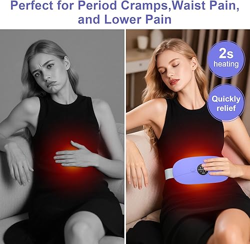 Miniatura 2 de Almohadillas térmicas, almohadilla térmica portátil inalámbrica con 3 niveles de calor y 3 modos de masaje de vibración, almohadilla térmica de