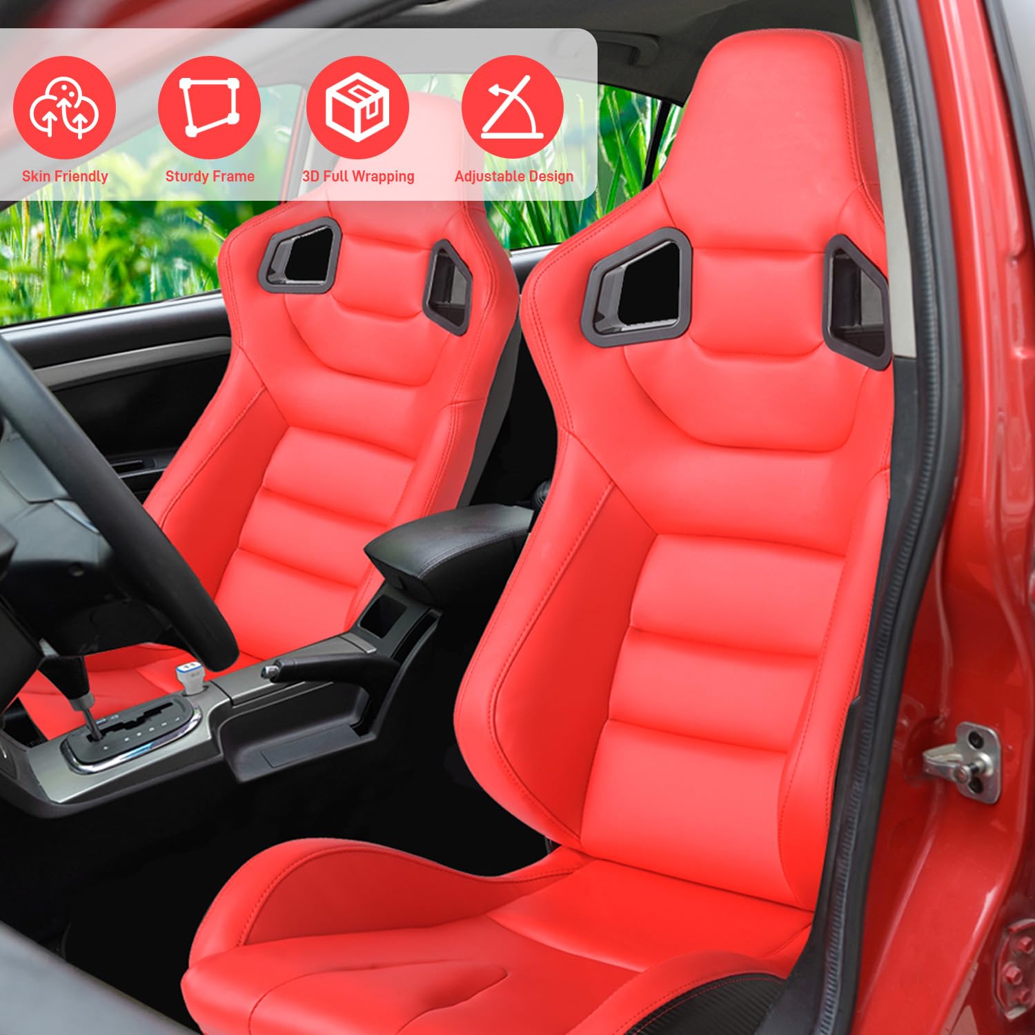 Universal Racing Seats WTRAVEL Pair Of Reclinable Racing Seats With ...