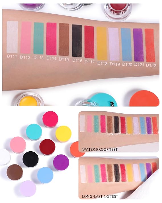 Waterproof Matte Gel Eyeliner Pot- Brown Long Lasting Cream Eyeliner Eyebrow Gel, High Intensity Pigments Smudge-proof Eye Liner Brow Cream, for Halloween Cosplay Show Eye Liner Brow Face Makeup-#115