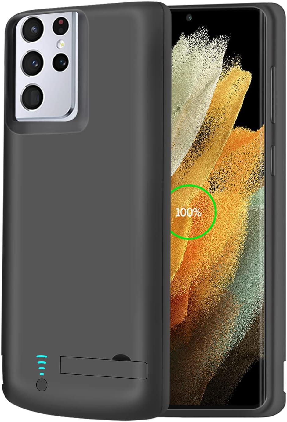 RUNSY Battery Case for Samsung Galaxy S21 Ultra 5G, 5000mAh Rechargeable Extended Battery Charging Charger Case, Add 100% Extra Juice, Not Compatible with S21 or S21+ (6.8 inch) Black