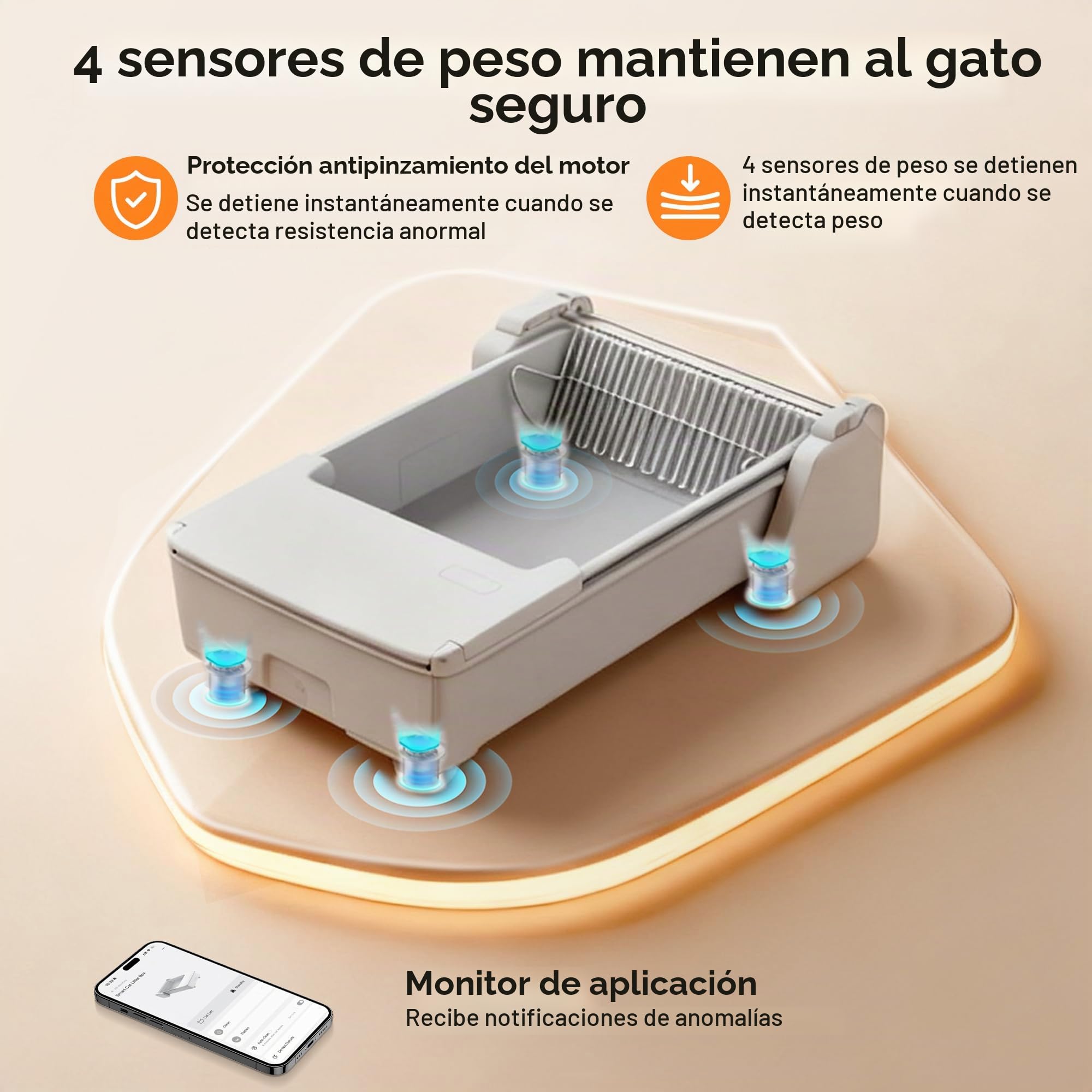 Meowant Arenero Gatos Autolimpiable – Diseño Abierto, Doble rastrillo, Compatible con Arena aglomerante, Anti-atrapamiento, Control de olores y fácil Limpieza. Ideal para hogares con múltiples Gatos