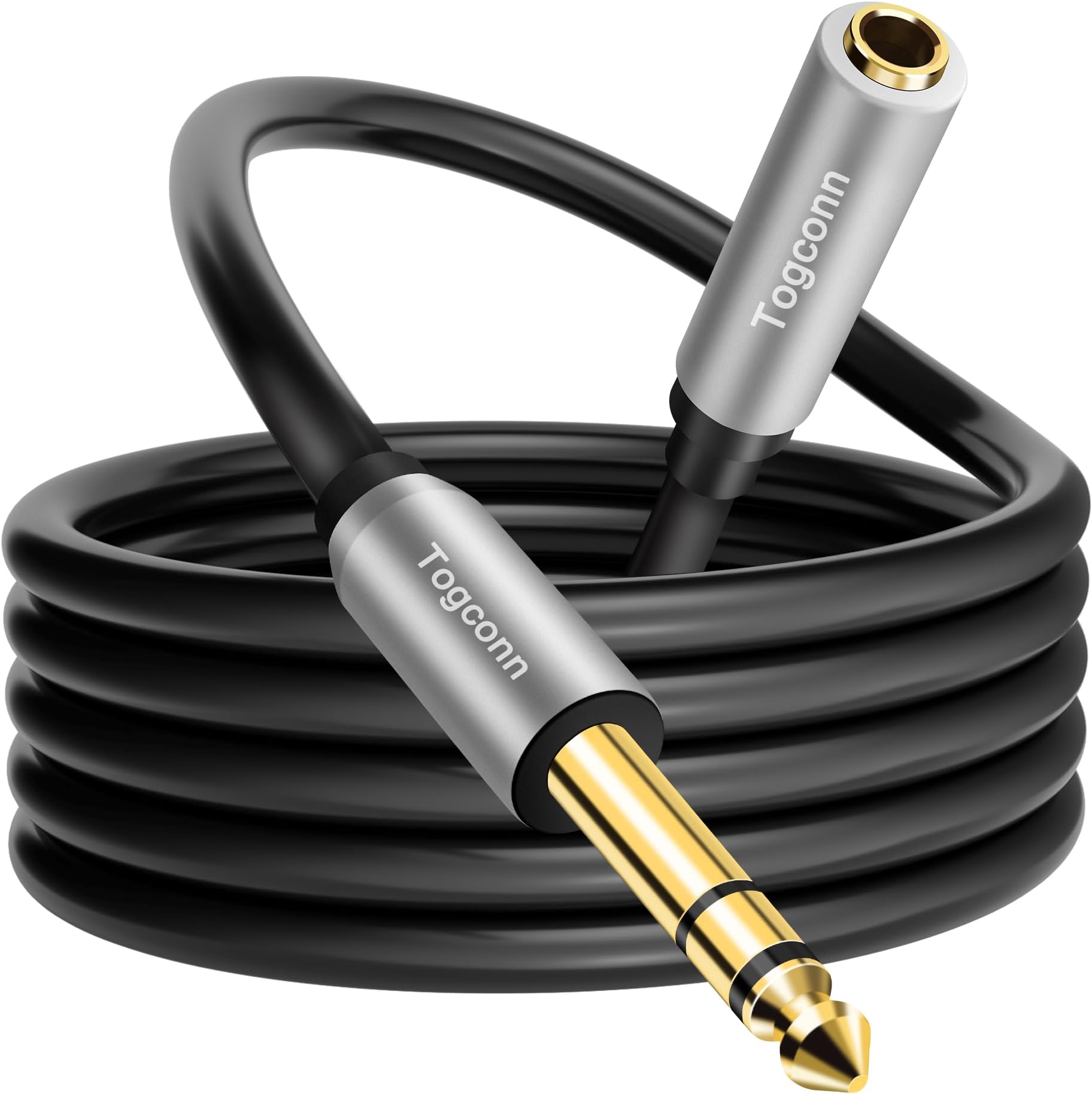1/4 inch Extension Cable 10 Feet, 6.35mm 1/4" TRS Male to Female Stereo Adapter Jack,Quarter inch Headphone Guitar Extension Cable, Hi-Fi Sound, Gold Plated Connectors, Oxygen-Free Copper OFC
