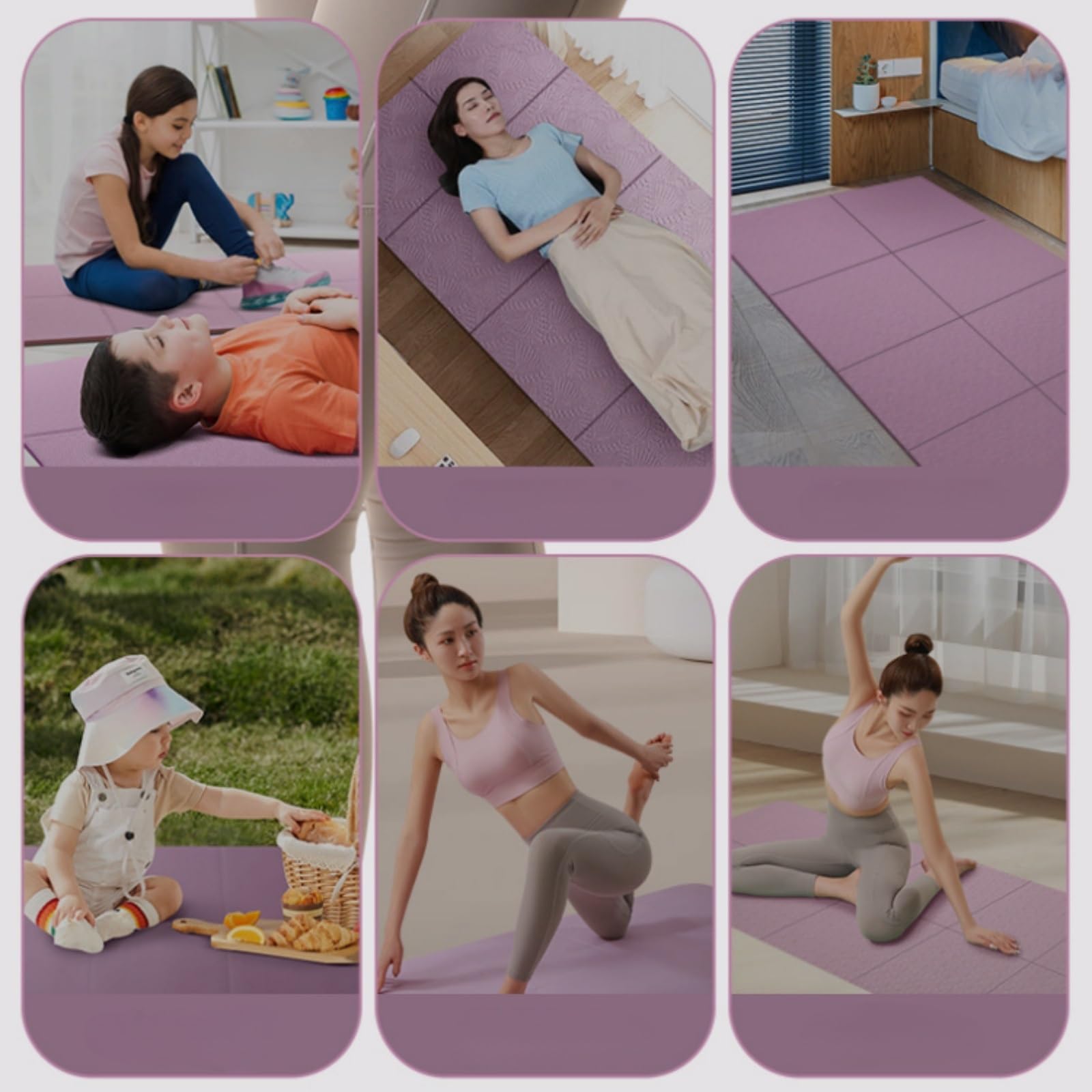 Pieghevole Tappetino Yoga Versatile Ecologico In Elastomero Termoplastico Per Antiscivolo for Pilates Palestra Meditazione Donne/Uomini Interno/Esterno