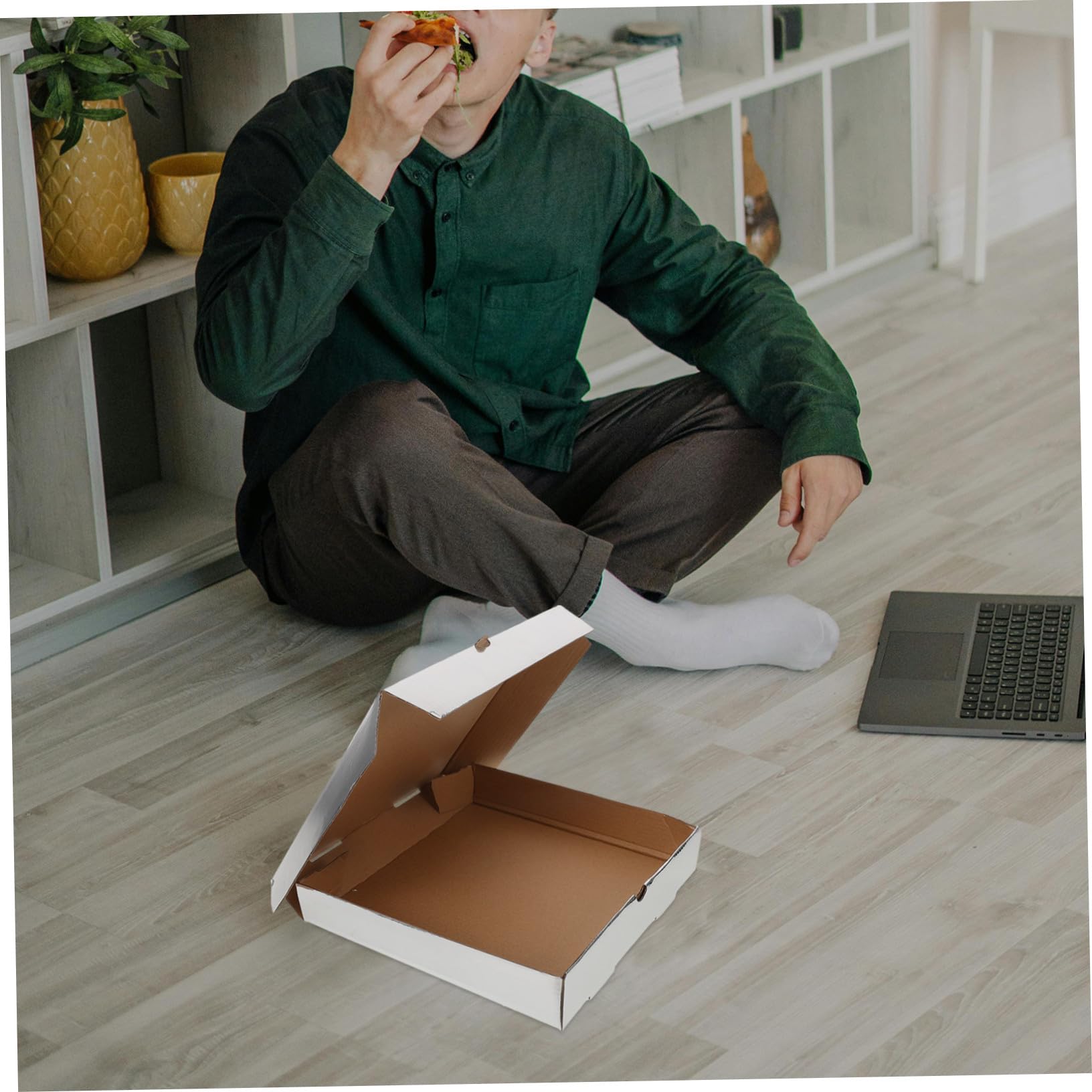 10 pezzi Scatole per Pizza da Asporto in Cartone Kraft Spesso Contenitori Alimentari per Ristoranti e Catering