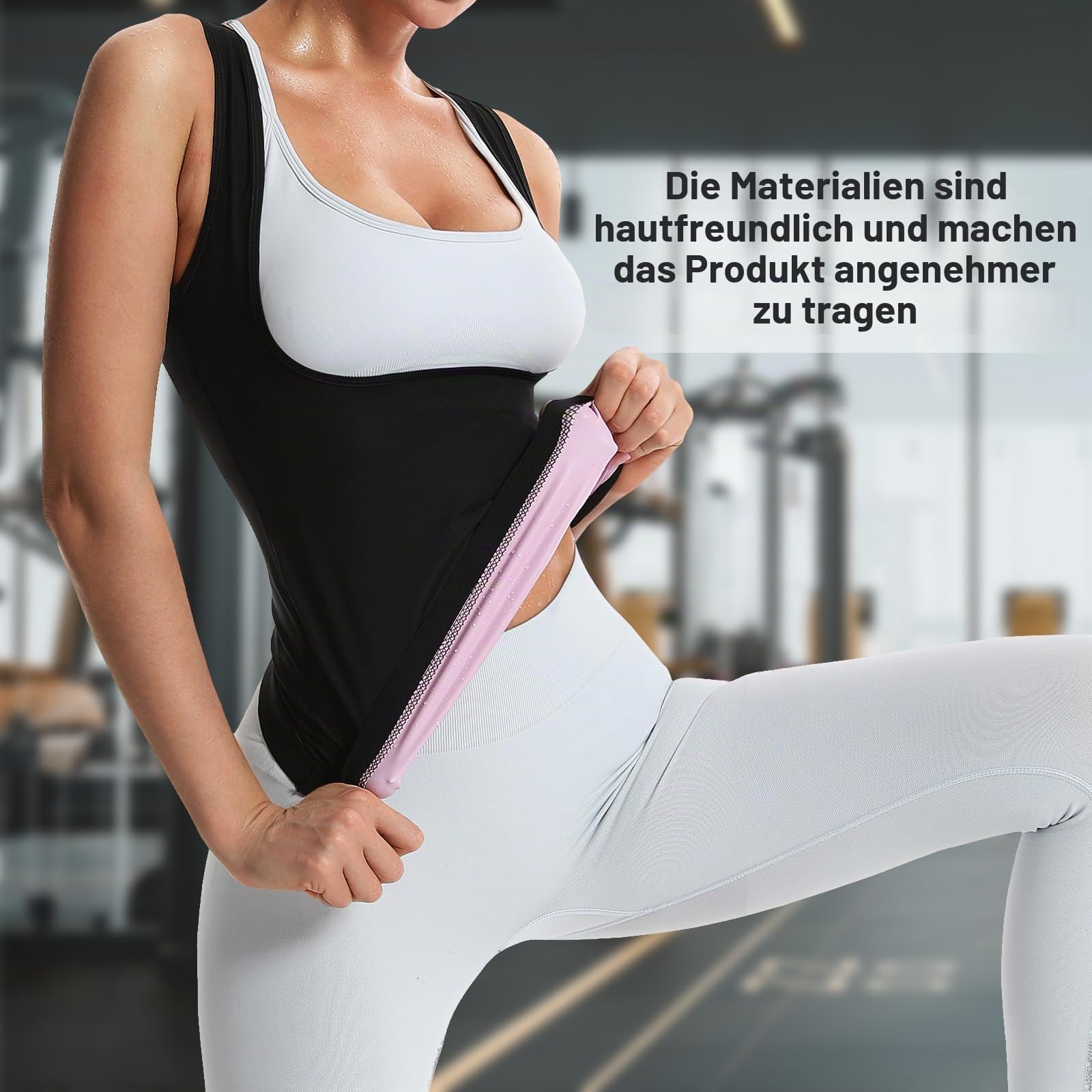 JBT Saunaanzug, Schweißweste für Damen, Gewichtsverlust, Taillentrainer, Schweißweste für Damen, Fitness, Bodyshaper, Weiß