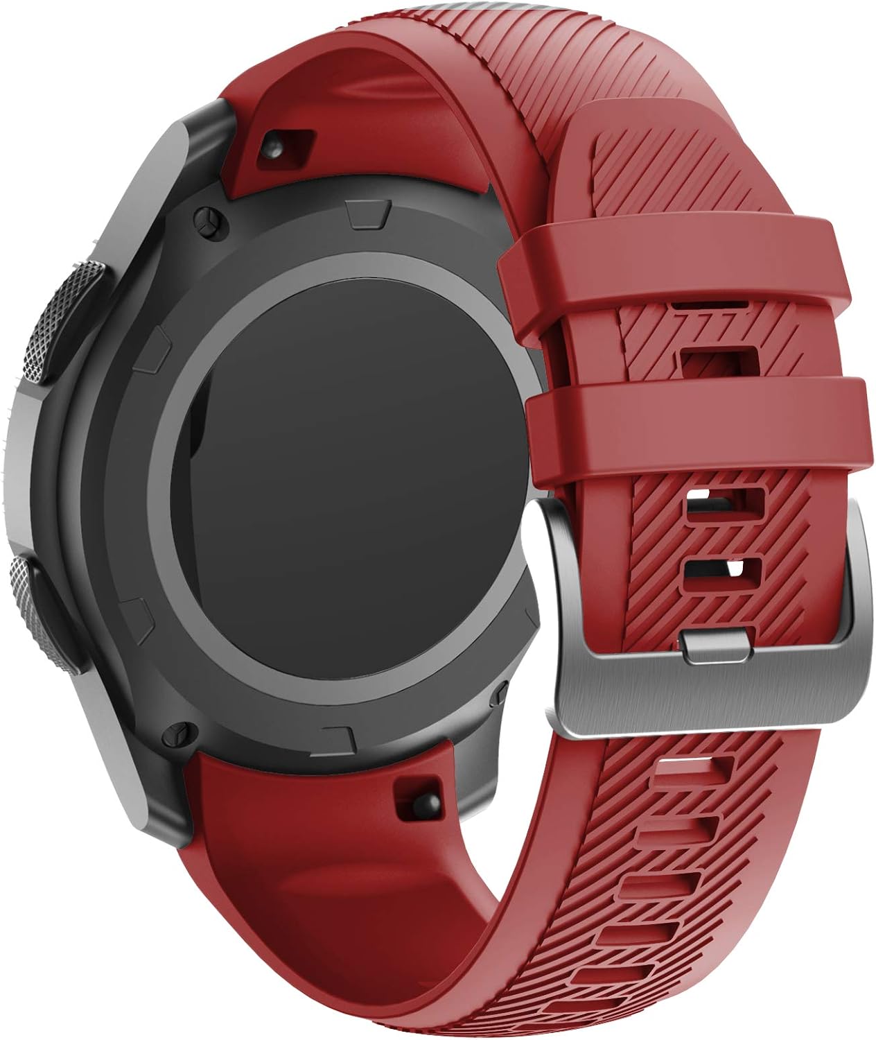 ANCOOL Compatible with Gear S3 Bands Soft Silicone Straps Seamless Connection Watch Bands Replacement for Gear S3 Frontier/Classic/Galaxy Watch 46mm Smartwatches, Red