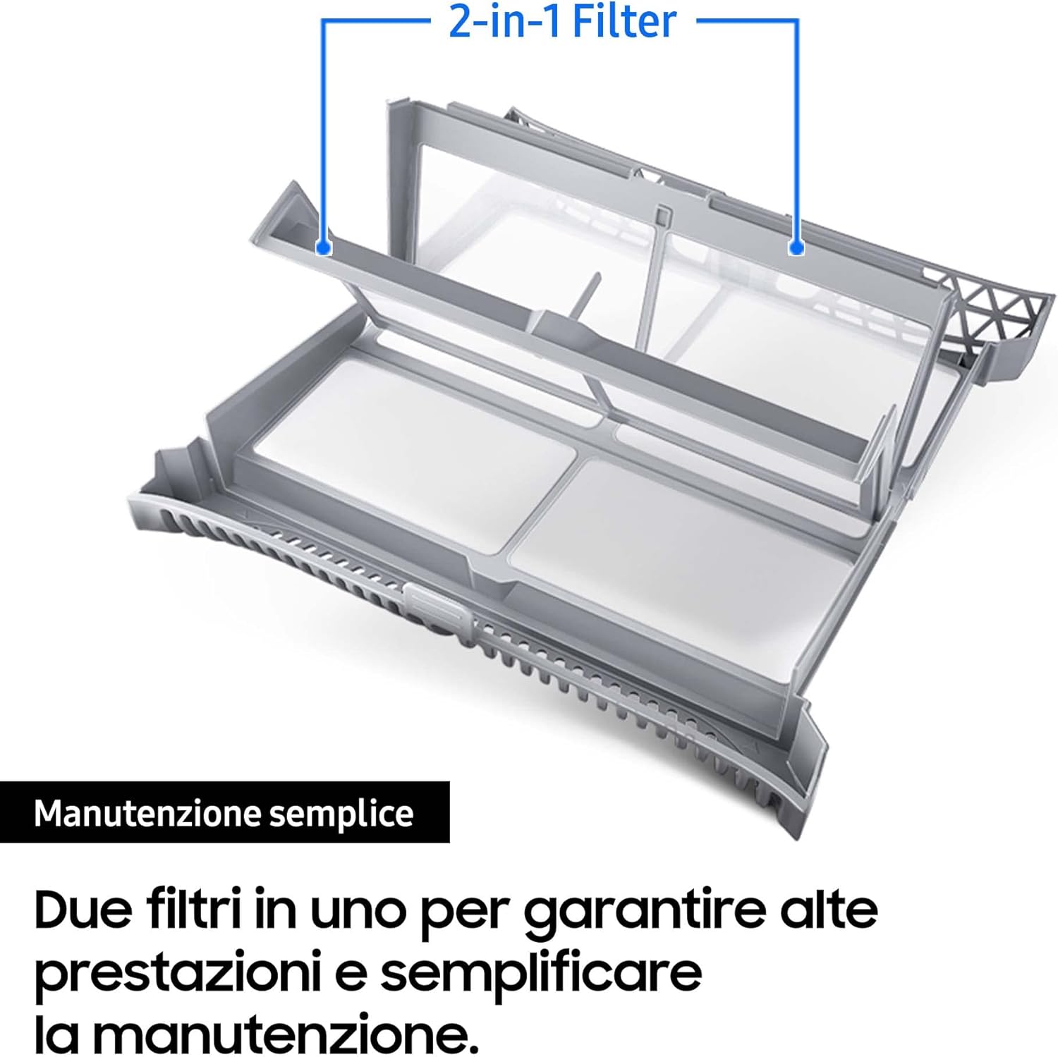 Close-up of the 2-in-1 lint filter for the dryer