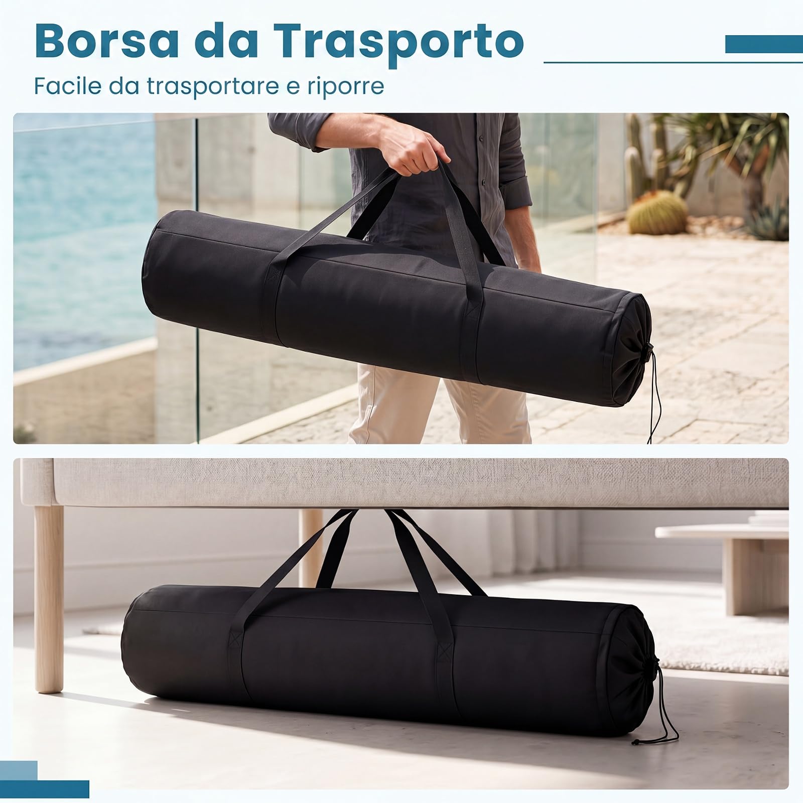 COSTWAY Amaca da Giardino con Supporto in Metallo, con Cuscino Rimovibile | Amaca da Esterno Portatile in Telo Cotone con Borsa, 200 kg, per Spiaggia, Campeggio e Terrazza