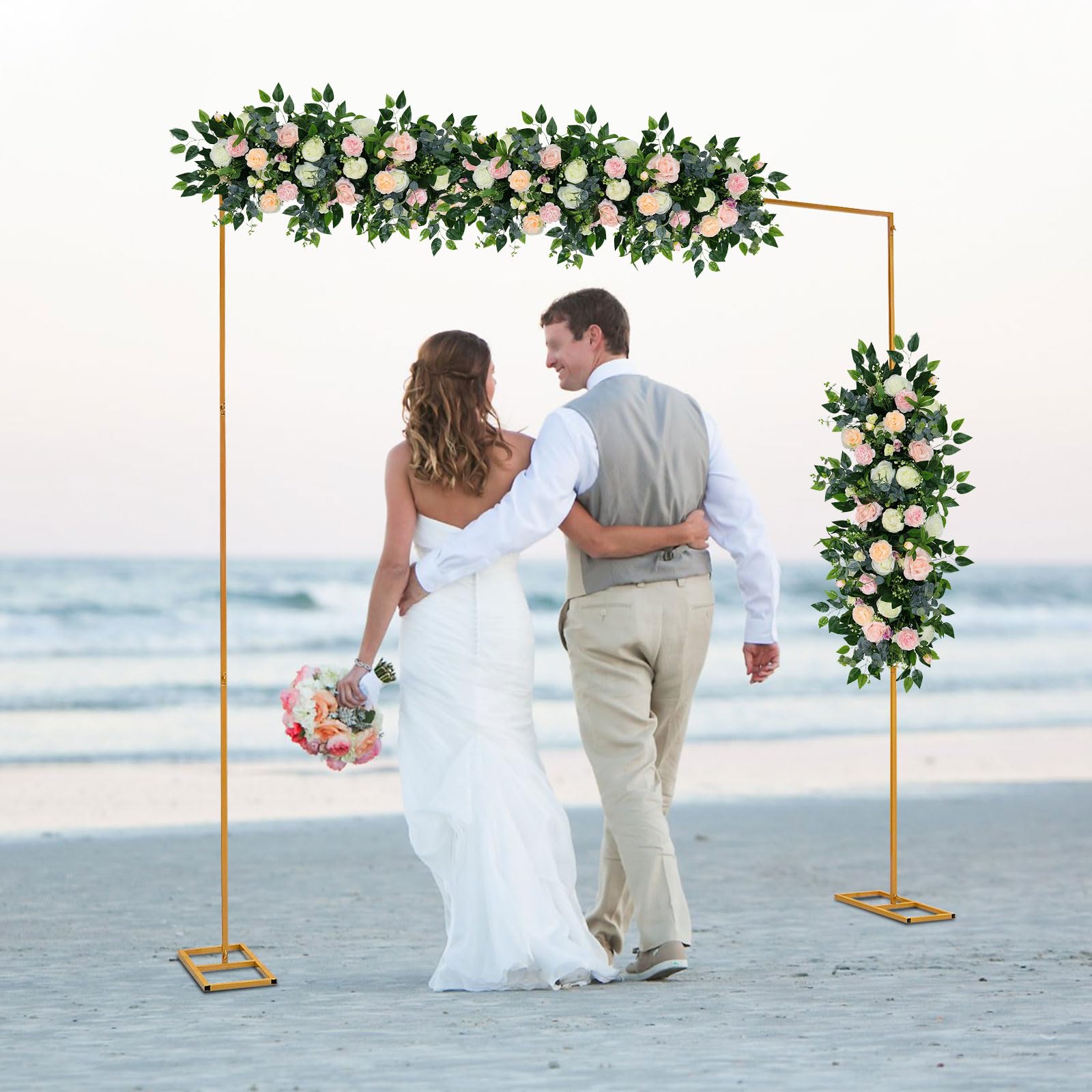 3 x 3 m de arco de boda cuadrado de metal para fondo, para ceremonias de boda, fotomatón de cumpleaños, decoración de fiestas
