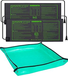 SNNRSUTU Seedlings Heat Mat 2 Pack 10 x 20.75 Inch IP67 MET StandardSeed Plant Propagation Mat Warmth Plant Hydroponic Heating Pad ，Freebie Waterproof Gardening Mat