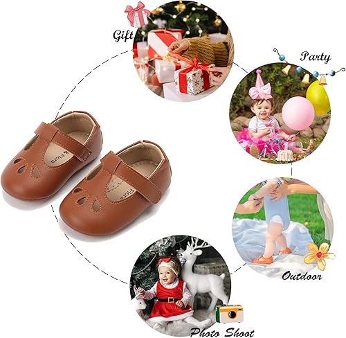 Miniatura 5 de Felix & Flora Zapatos de bebé de suela suave - Zapatos de bebé para caminar, mocasines, suela de goma, zapatos de cuna