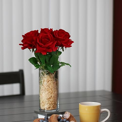 Miniatura 108 de Eyamumo Flores falsas, rosas artificiales de seda sintética al tacto real para decoración de bricolaje, fiesta de boda, decoración de oficina