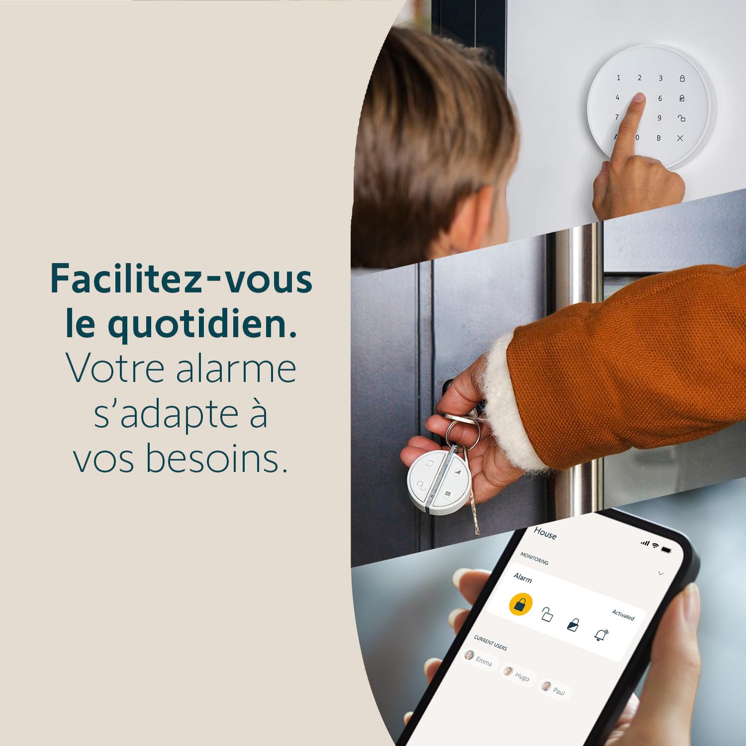 Somfy 1875280 - Home Alarm Essential - Système d'Alarme Maison sans Fil Connecté WiFi - 3 IntelliTAG - 1 détecteur de Mouvement - 2 Badges télécommandes - Compatible Alexa, Assistant Google et Tahoma