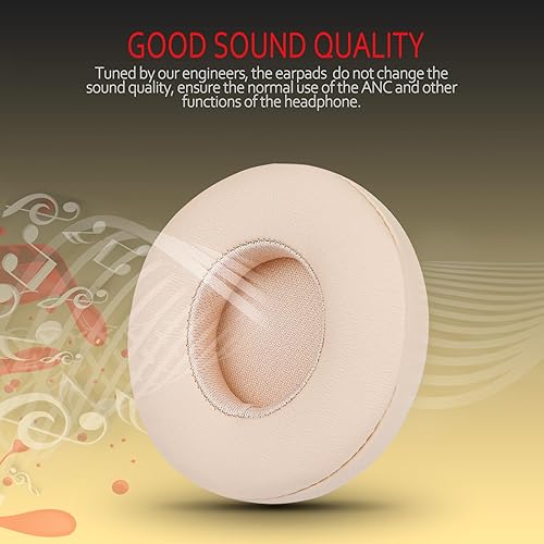 Miniatura 4 de Krone Kalpasmos Reemplazo de almohadillas para auriculares Beats Solo 2 y 3 inalámbricoscon cable, cojín de oído de cuero proteínico premium con