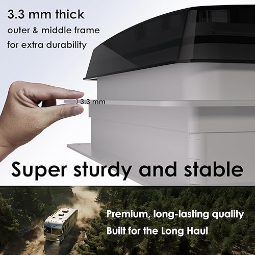 Miniatura 23 de 2012 Ventilador de ventilación de techo de RV de 14 pulgadas con luz LED, ventilación de escape reversible Air Max, ventilador de techo de ultra