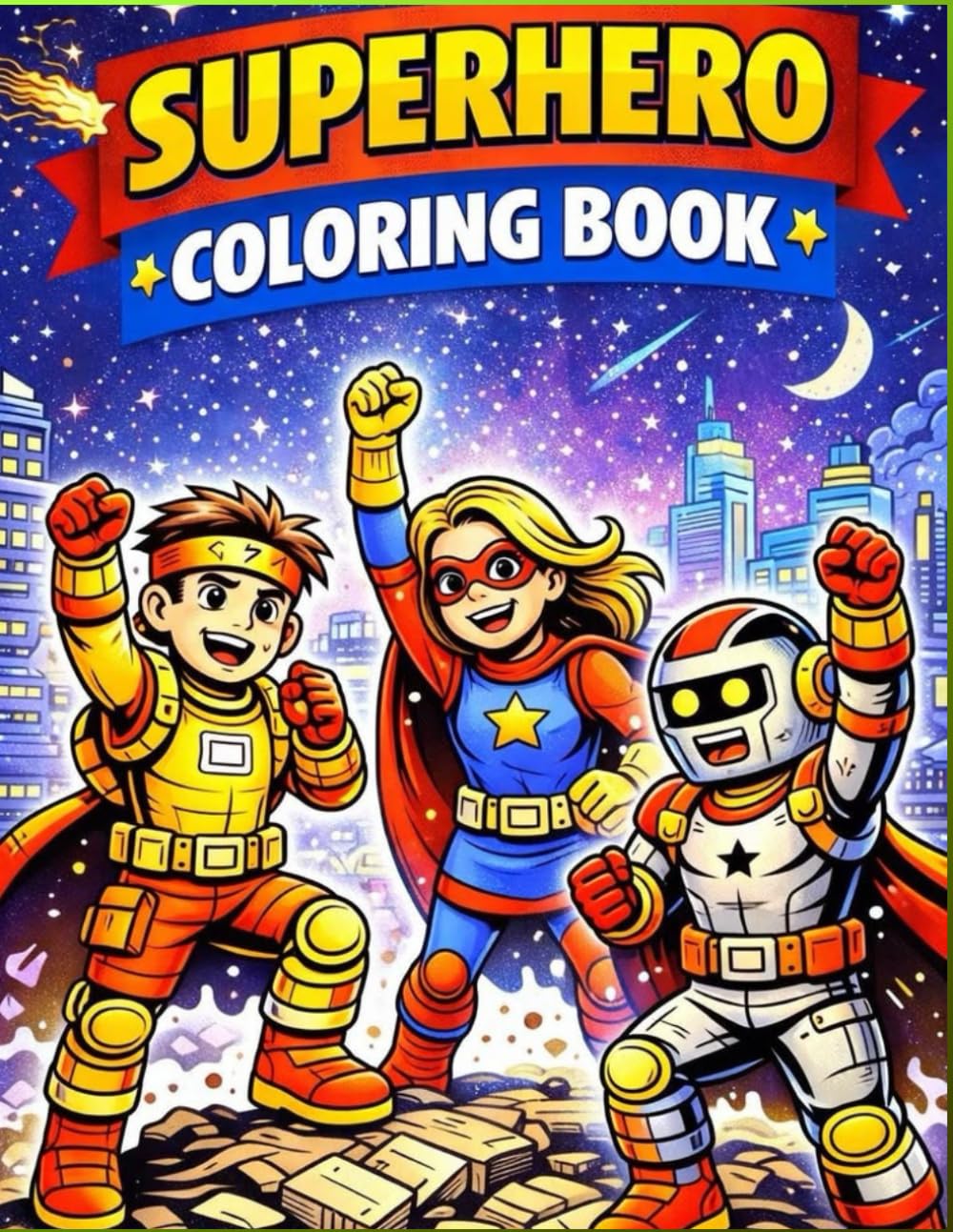 Super Hero Colouring Book for Kids: Amazing Action-Packed Heroes to Color – Fun, Adventure & Creativity for Boys and Girls