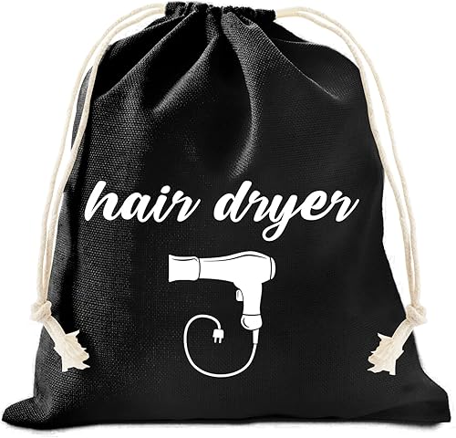 2 bolsas para secador de pelo con cordón, bolsa para secador de pelo y todas las herramientas de peinado, secador de pelo para uso en casa, hoteles,