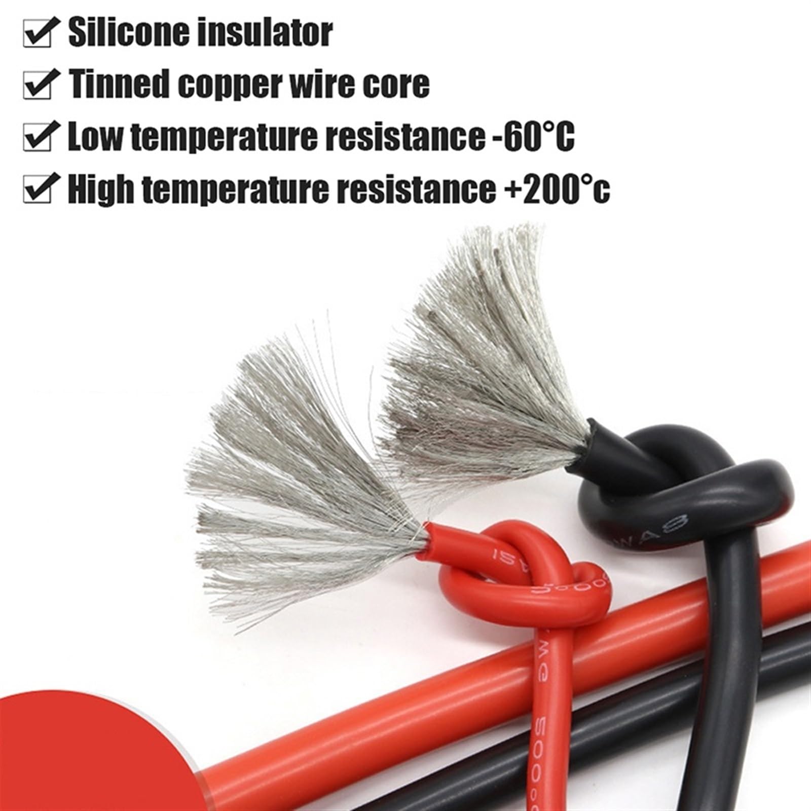 Outdoor Extension 1 Meter Flexible Extension Cable 2 Pin Red Black 5V 12V 2 Core Cable Lamp Bulb Light Automotive Electrical Wire Solar sheathed(Black,24AWG)