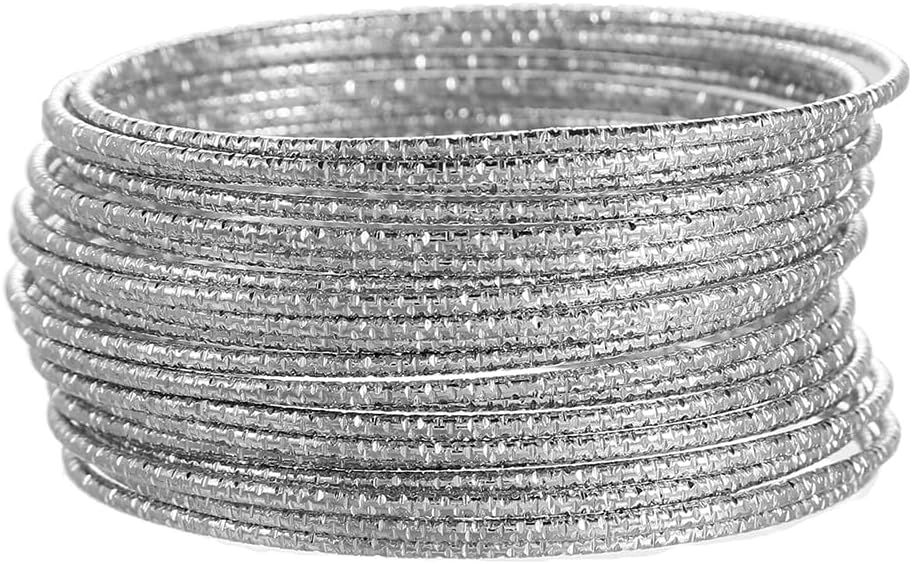 RINTOLER16Pcs Gold Bangle Bracelets for Women - Multi Layer Stackable Textured Bracelets Boho Jewelrys Set.