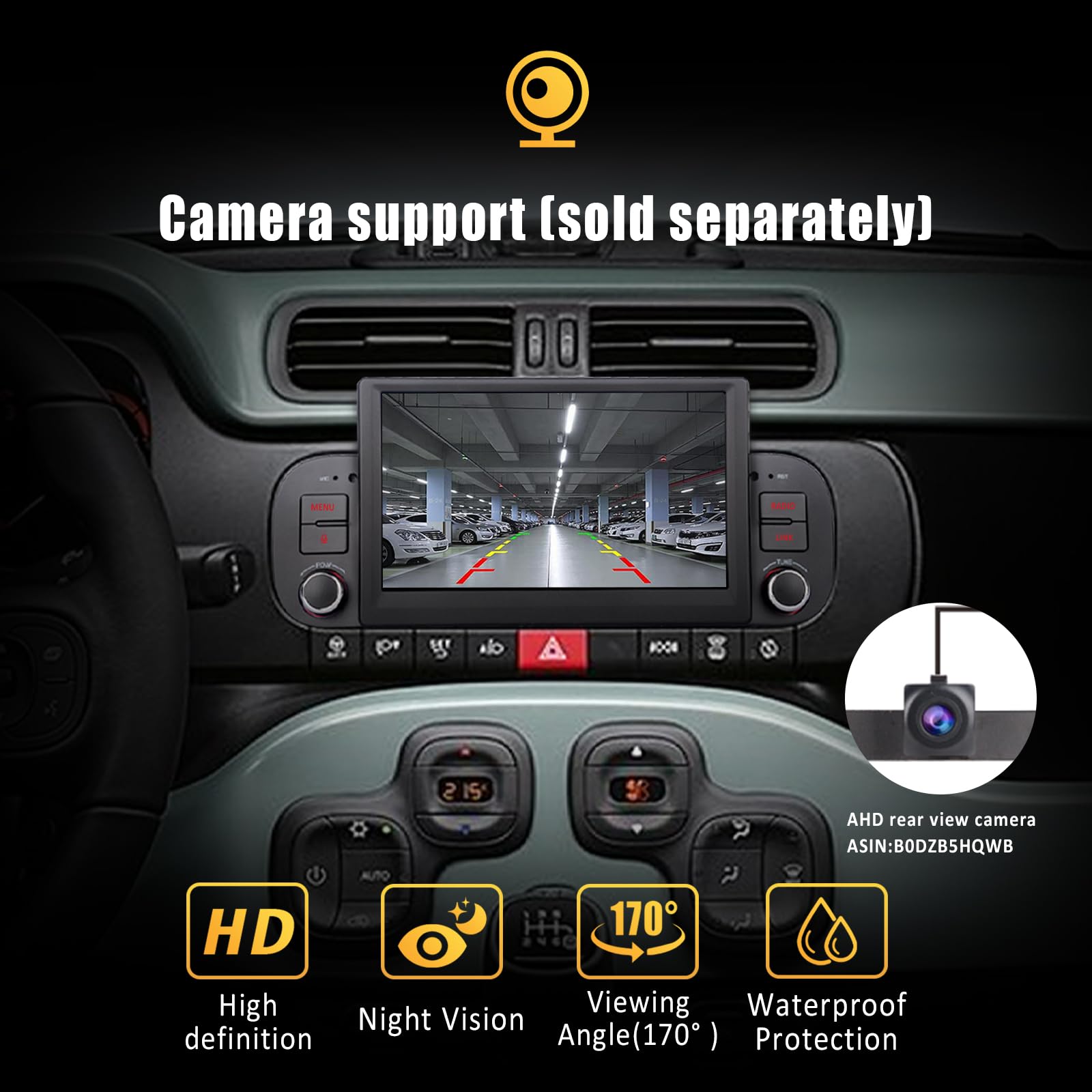 Autoradio per Fiat Panda 2013 2014 2015 2016 2017 2018 2019 2020 con Wireless Carplay Android Auto Stereo Radio LINUX Radio AM/FM/RDS BT5.0 con Manopola Volume Fisica Avvio Rapido Plug E Play