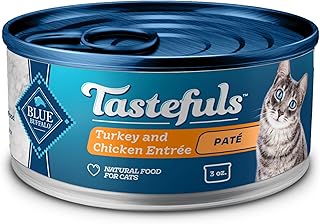 Blue Buffalo Tastefuls Natural Pate Wet Cat Food, Turkey & Chicken Entrée 3-oz cans (Pack of 24)