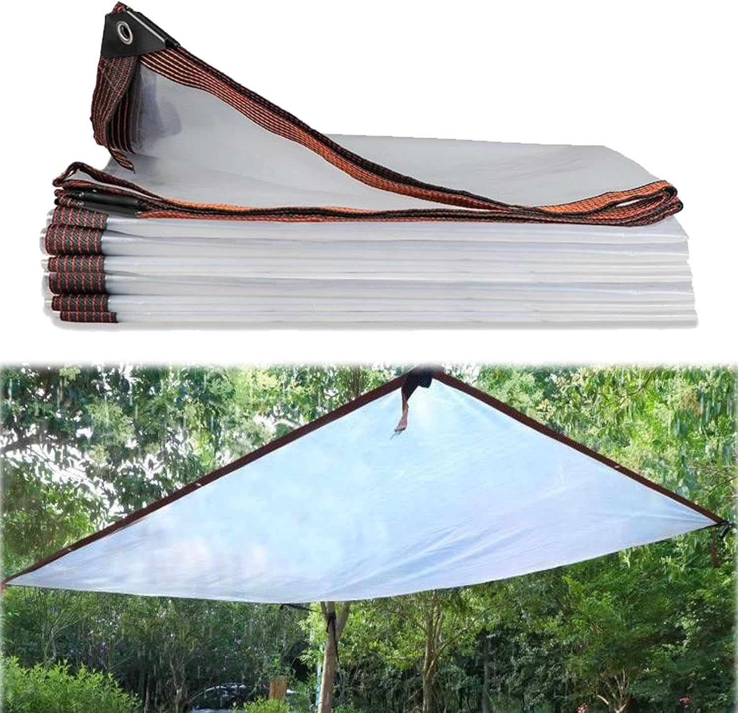 防風透明プラスチック防水シート、厚手透明防水シート、厚くて破れにくい、ガーデニング、農業、保育園、庭用(20x20 ft(6x6m)