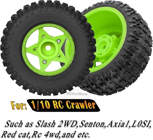 Miniatura 14 de Ruedas y neumáticos hexagonales RC de 0.472 in/0.551 in para camión escala 1/10, neumáticos de camión RC para 1/10 Slash 2WD 4×4 Senton Axia1 L0SI