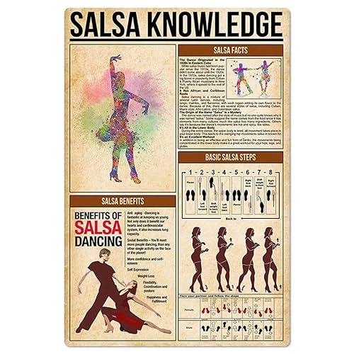Salsa Knowledge Metal Tin Signs Salas Benefts Information Retro Poster