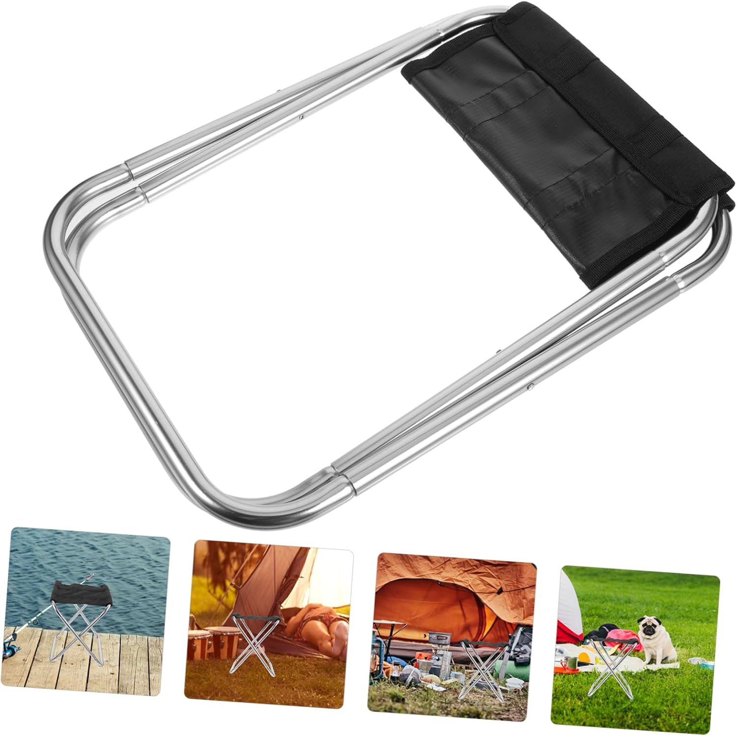 Aluminum Alloy Folding Stool Camping Bench Lightweight Portable Stool for Garden Outdoor Fishing Activity