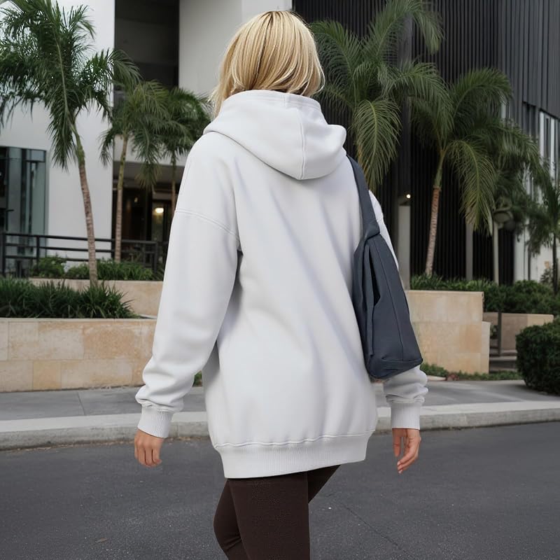 YARBCEN Womens Hoodies Oversized Sweatshirt with Pockets Gray M image 4