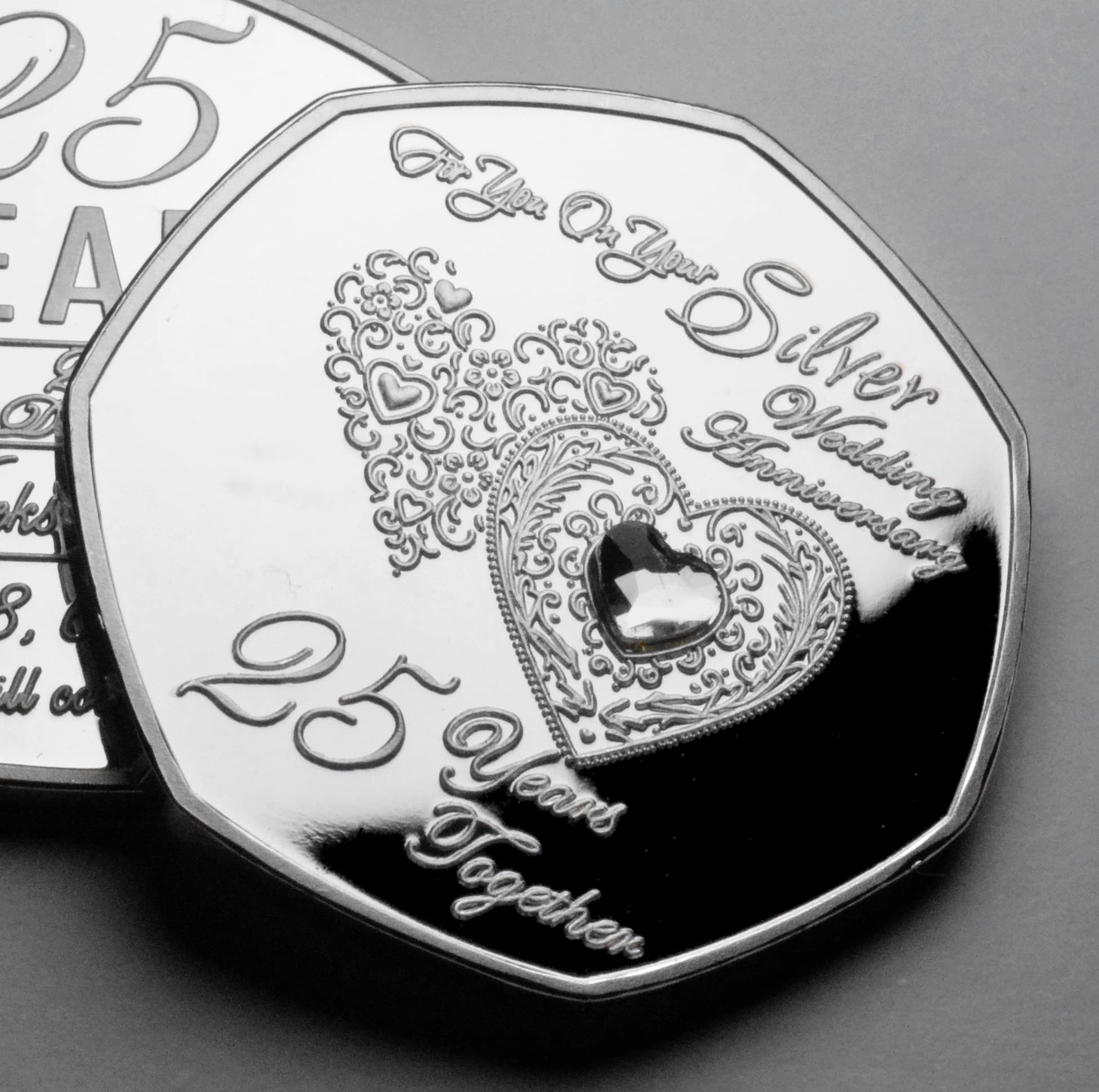 The Commemorative Coin Company On Your 25th Silver Wedding Anniversary Commemorative. Mum/Dad/Parents. 25 Years Together Gift/Present. Days, Hours, Minutes, Seconds