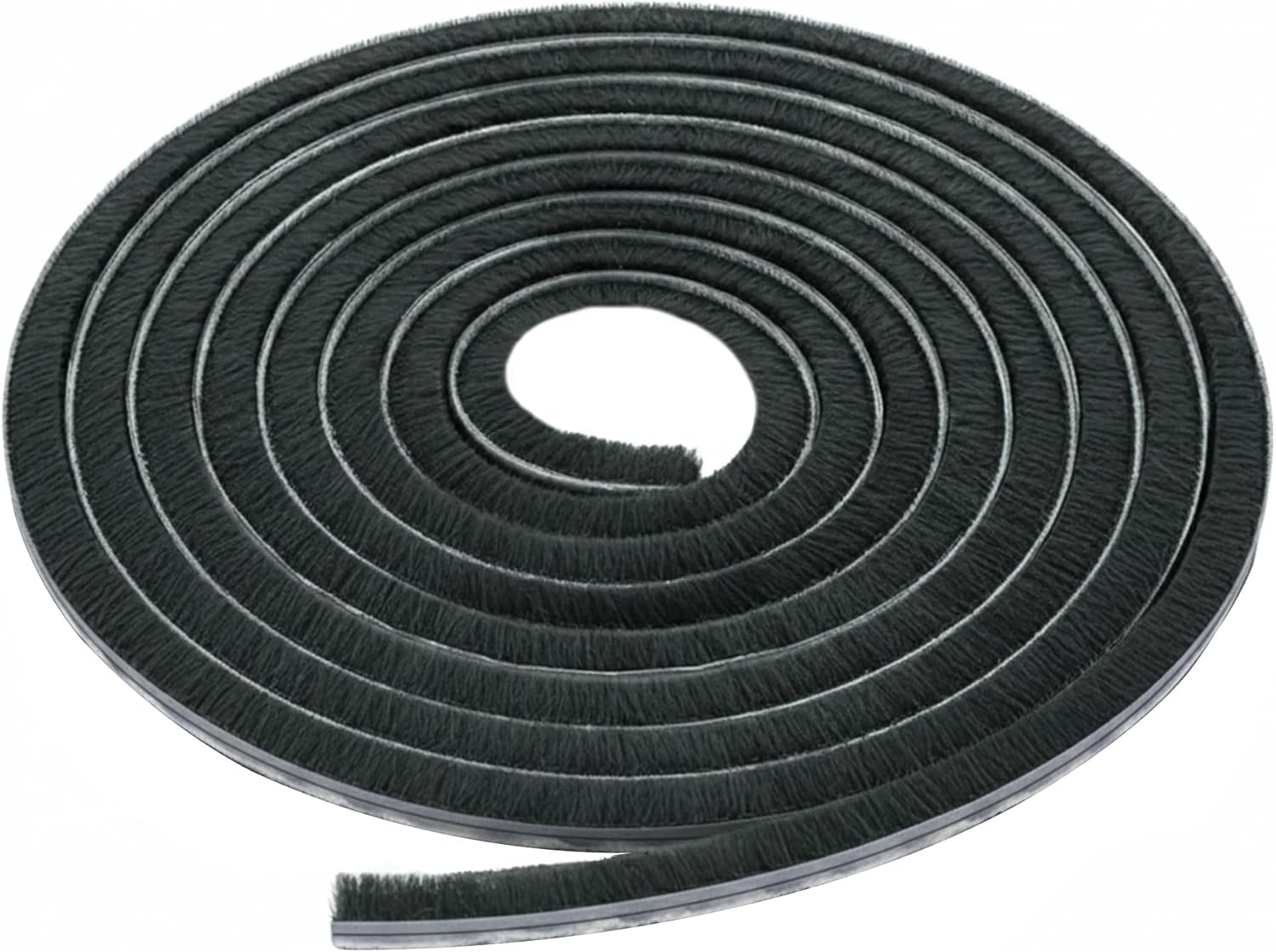 Brixwell Adjustable Astragal Pile Weatherstrip 0.312" Pile Height, 7/16" Overall Height, 100' Roll, Black Finish- Seal Strip for Air, Moisture, and Draft Control in Residential or Commercial Use