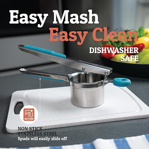 Miniatura 29 de PriorityChef - Prensa de papas grande de 15 onzas, de acero inoxidable resistente, herramienta de cocina, prensa y triturado para un puré de papas