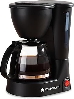 Wonderchef Swift Brew Coffee Machine for Home | 650W | Brew 6 Cups at a Time | Anti-Drip System | Keep Warm Plate | Borosi Price In India