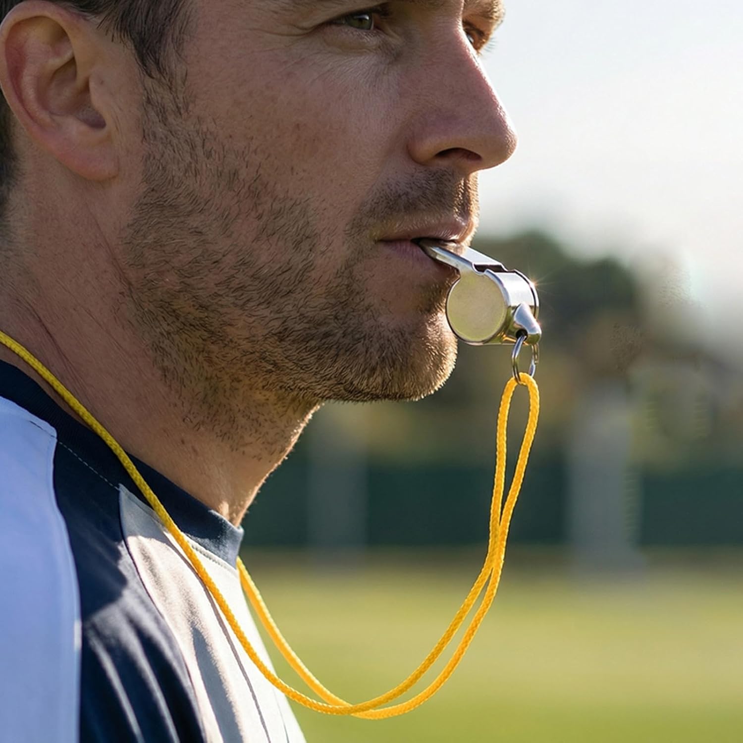Trainer Referee Whistle Silver 20pcs with Lanyard Stainless Steel | Crisp Loud Tone, Fast Response, Multiple Sports and Outdoor Activities, Instructors and Referees