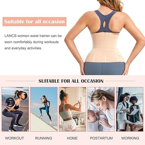 Miniatura 6 de Entrenador de cintura 2 en 1 para mujer, cintura de grasa del vientre inferior, faja moldeadora de cintura posparto