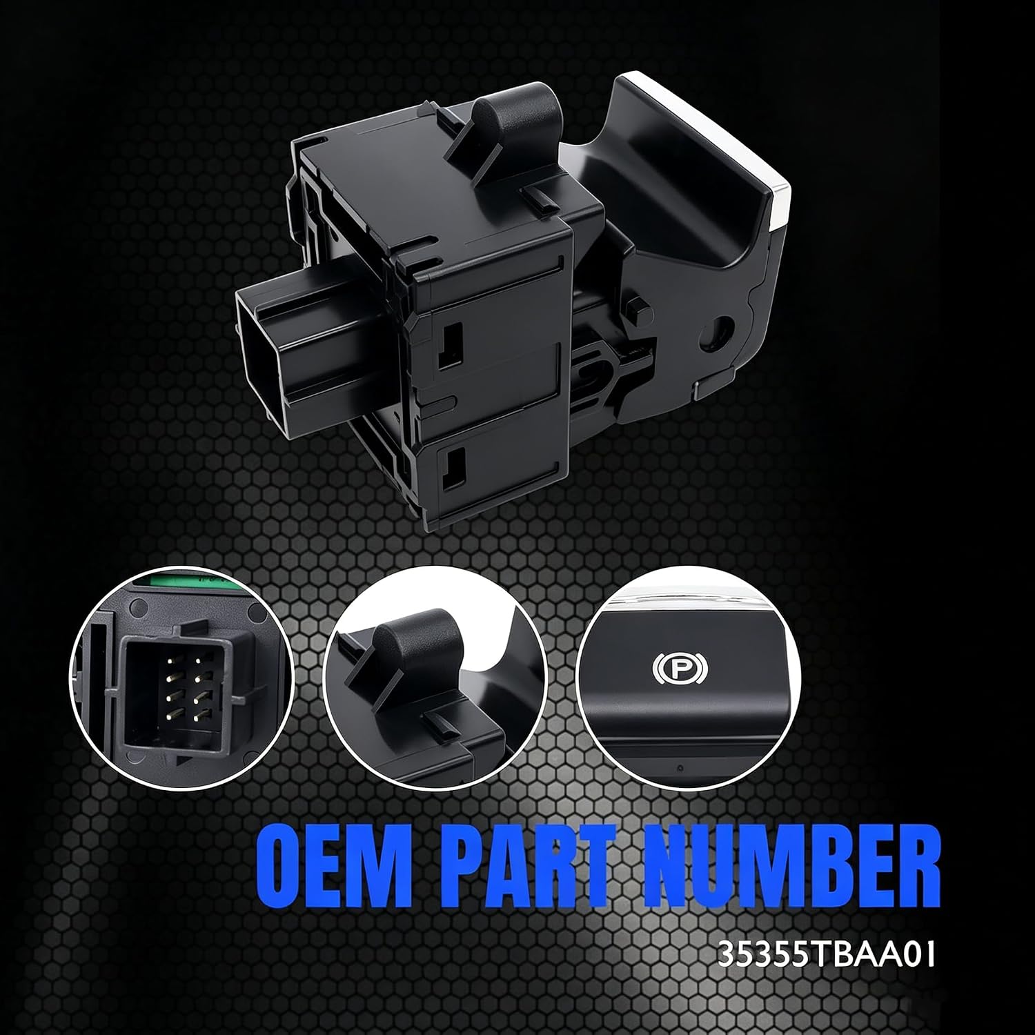 HiSport Electronic Auto Hand Brake Button Parking Switch Compatible with 2016-2018 Honda Civic Direct Replacement for OEM Part #35355-TBA-A01