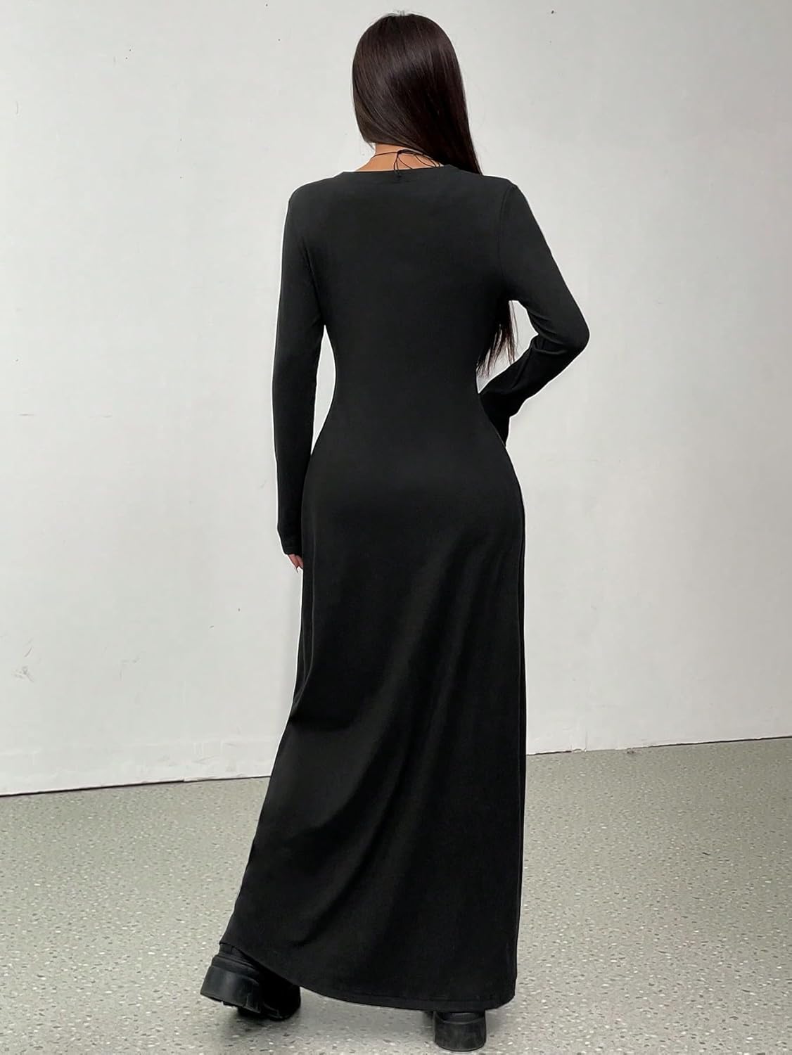 GORGLITTER Women's Long Cardigans Button Up Lightweight Sweater V Neck Fitted Long Sleeve Knit Tops Gothic Spring Clothes - Image 3