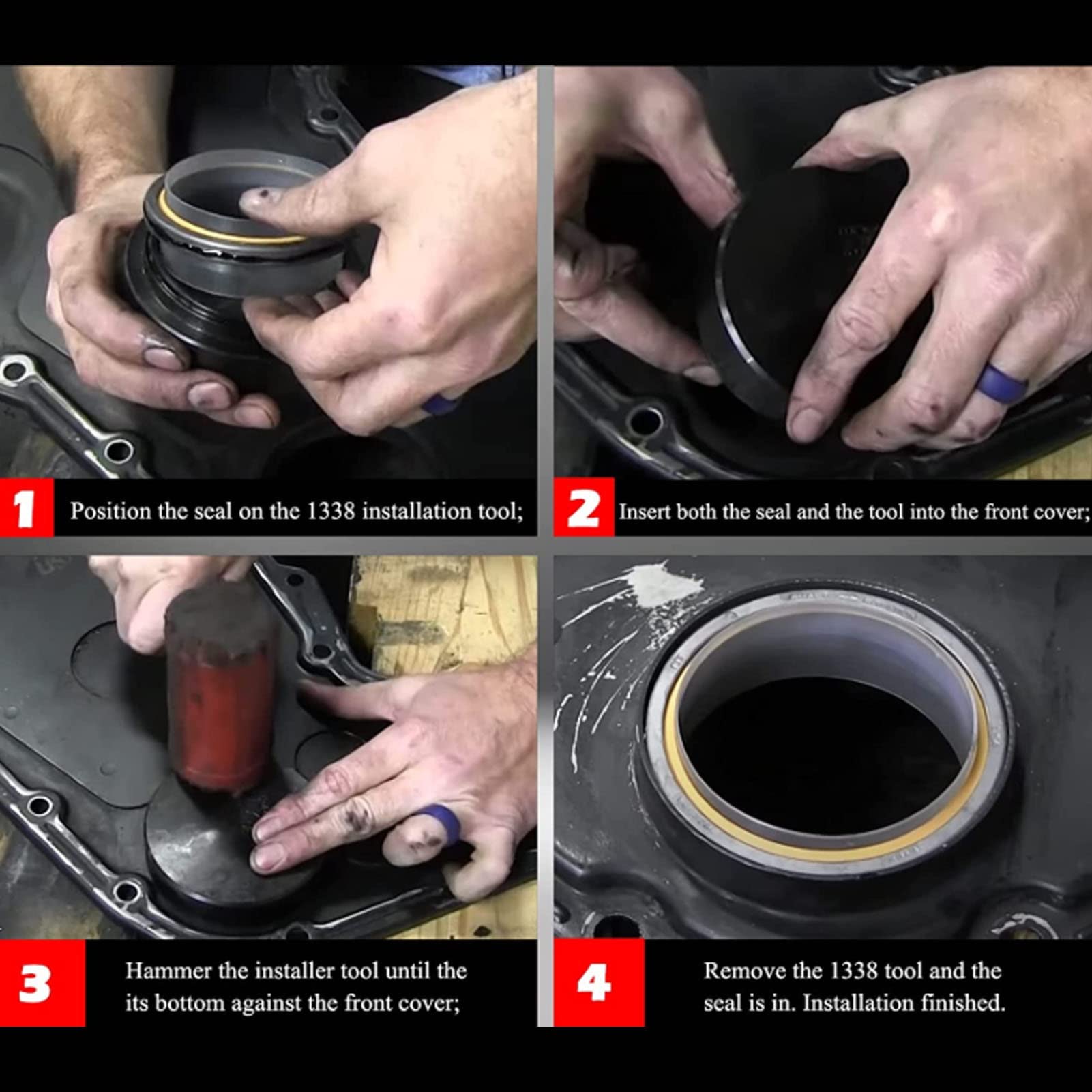 installatore di guarnizioni per albero motore, driver per manicotto antiusura e strumento di tenuta 3824498 1338 compatibile con 3.9L 5.9L 6.7L
