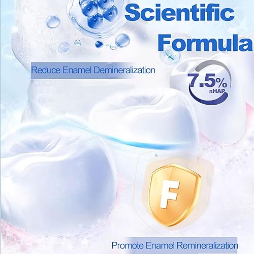 Miniatura 2 de Paquete de 2 pastas dentales nanohidroxiapatitas sin flúor para blanquear los dientes, remineralizar, limpieza profunda, segura para esmalte,