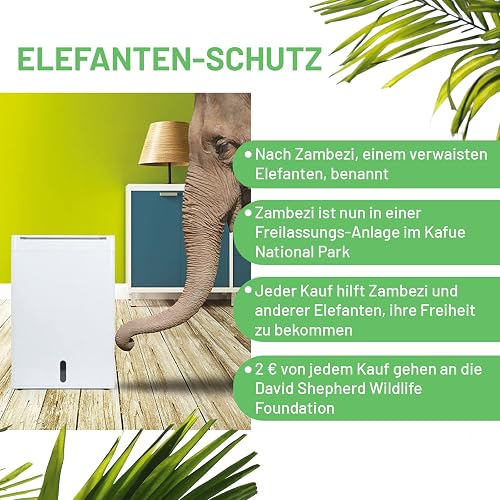 Déshumidificateur d’air Meaco DD8L Zambezi - Déshumidificateur à dessication à faible consommation énergétique - empêche la condensation, la moisissure et l'humidité - 91 x 58 x 140 cm - 7