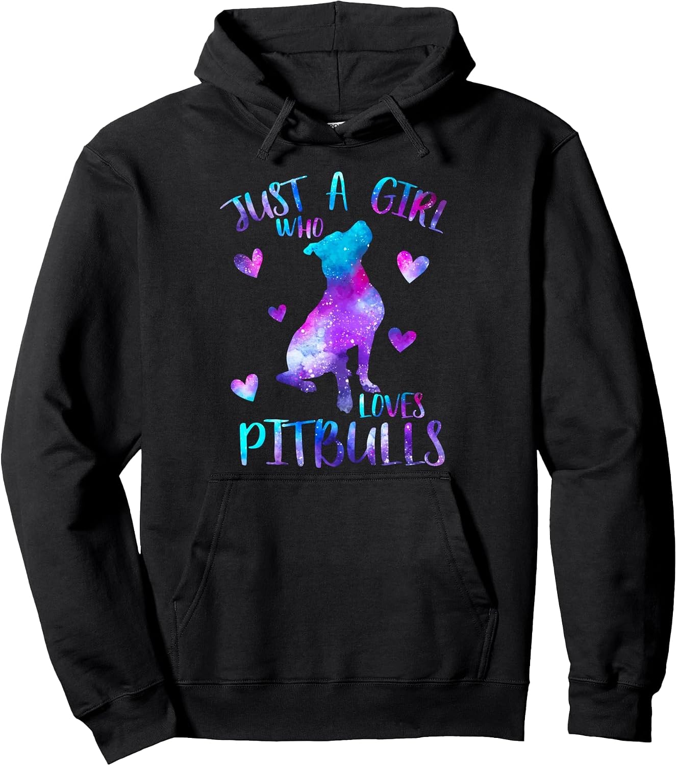 Just a Girl Who Loves Pitbulls Galaxy Space Pitbull Dog Mom Pullover Hoodie
