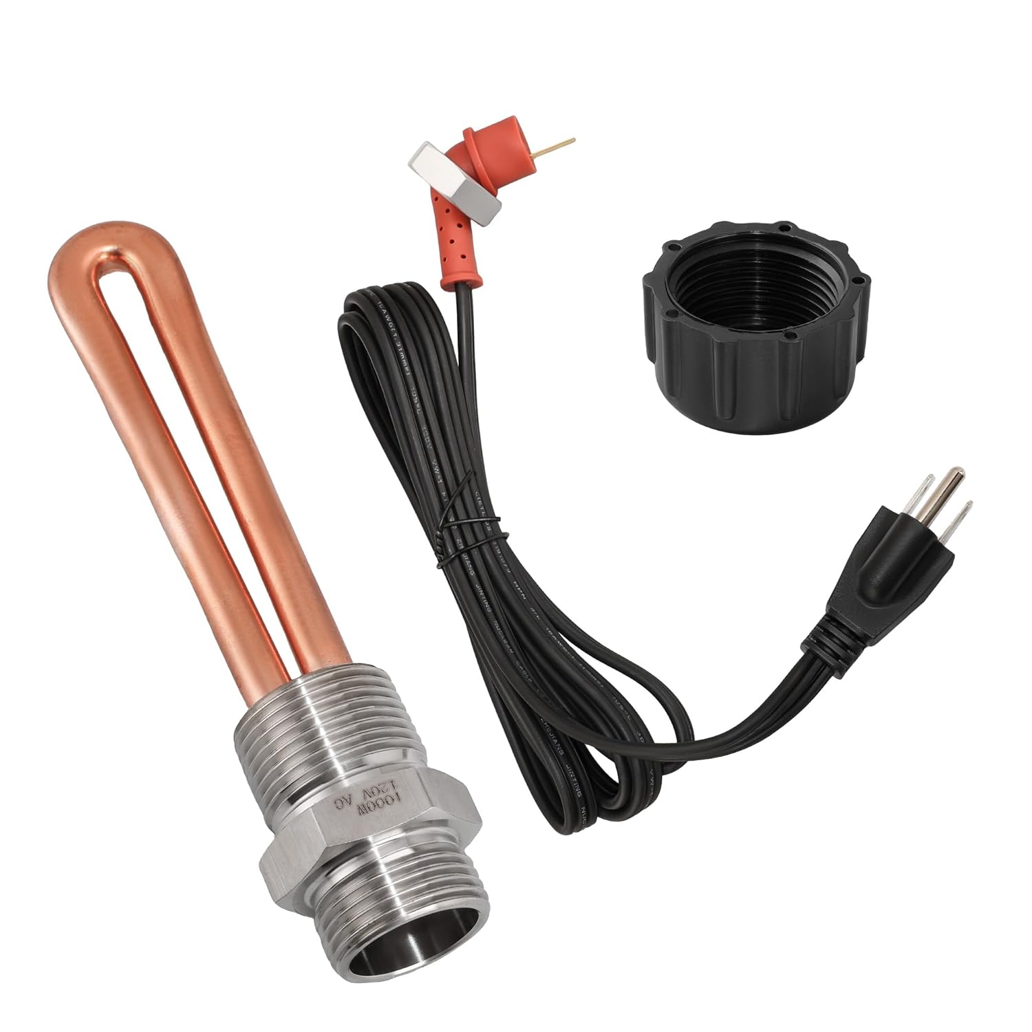 F7TZ-6A051-AA Diesel Engine Block Heater Assembly, Compatible with Ford F250 F350 7.3L Powerstroke Diesel 1995-2003, 120V 1000W 3/4" NPT Cable