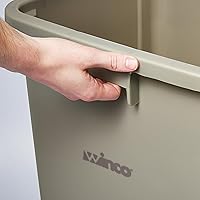Vista 2 de Winco Papelera de plástico comercial cuadrada, 23 galones, color beige