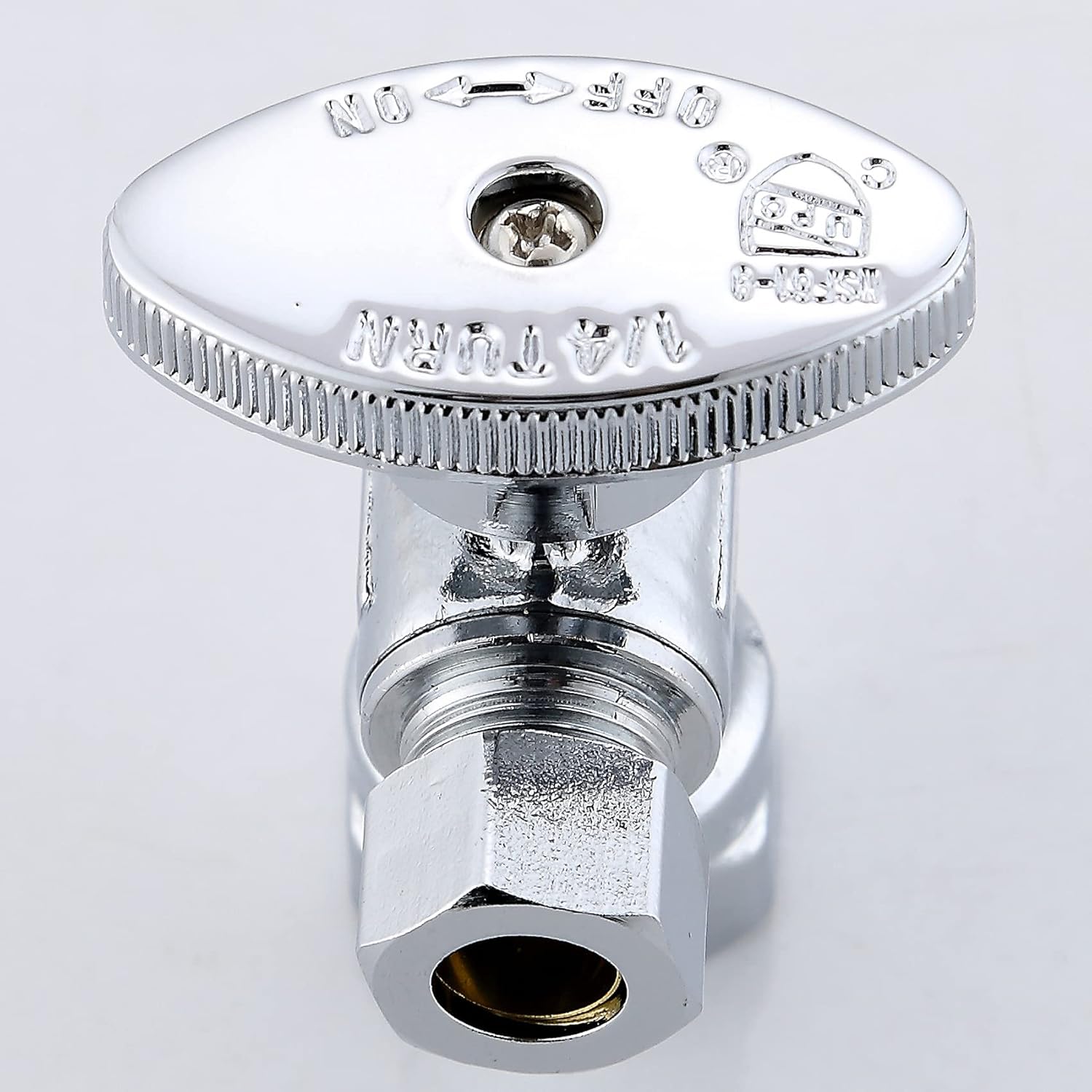 (10-Pack) Cyrret Angle Stop Shut off Valve 1/4 Quarter Turn 1/2-Inch FIP Inlet X 3/8-Inch OD Outlet, No Lead Brass Chromed, CUPC NSF AB1953 Approved