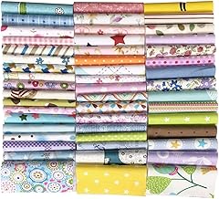 Gnognauq 200 Sheets Fabric Squares Sheets Cotton Craft Fabric Bundle Squares Patchwork with Different Patterns for DIY Sewing Quilting Patchwork Crafts (10x10cm)