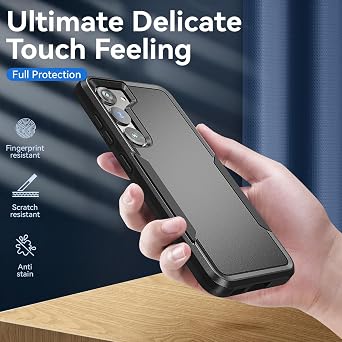 for Samsung Galaxy S23 Case with HD Screen Protector, Dual Layer Military Grade Drop Tested, Heavy Duty Rugged Shockproof Non-Slip Outdoor Protective Cover, Black