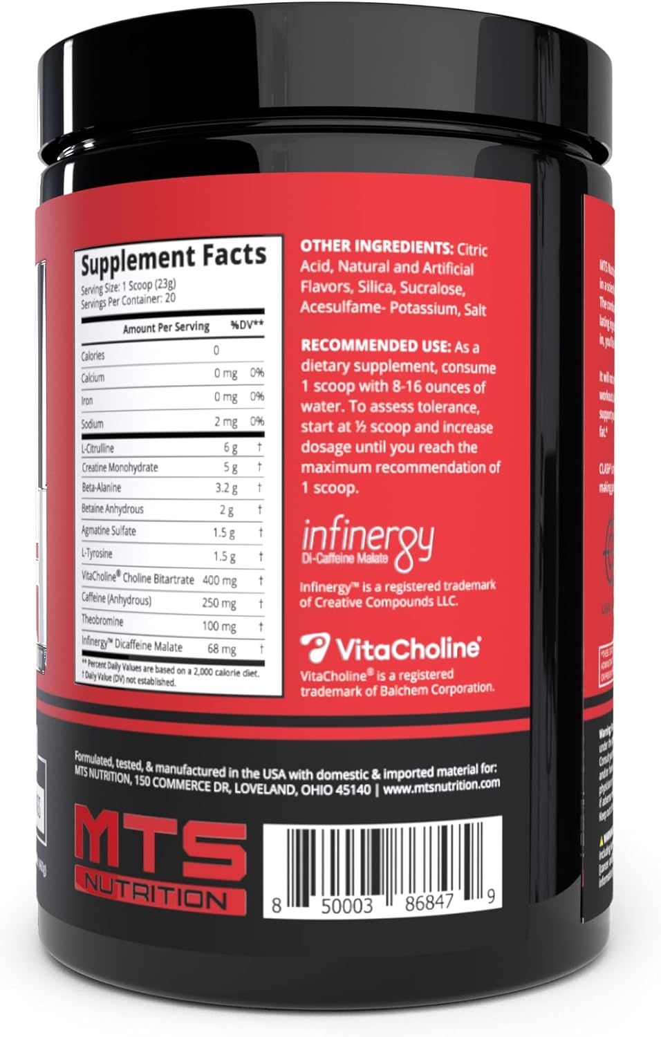MTS Nutrition Clash Pre Workout Powder Grape Splash - Pre Workout Energy with Creatine + 250mg Caffeine and Beta-Alanine Performance Blend - Powered with VitaCholine - 20-40 Servings - Image 2