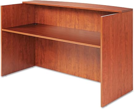 Alera ALE Valencia Series Reception Desk w/Counter, 71w x 35 1/2d x 42 1/2h, Cherry